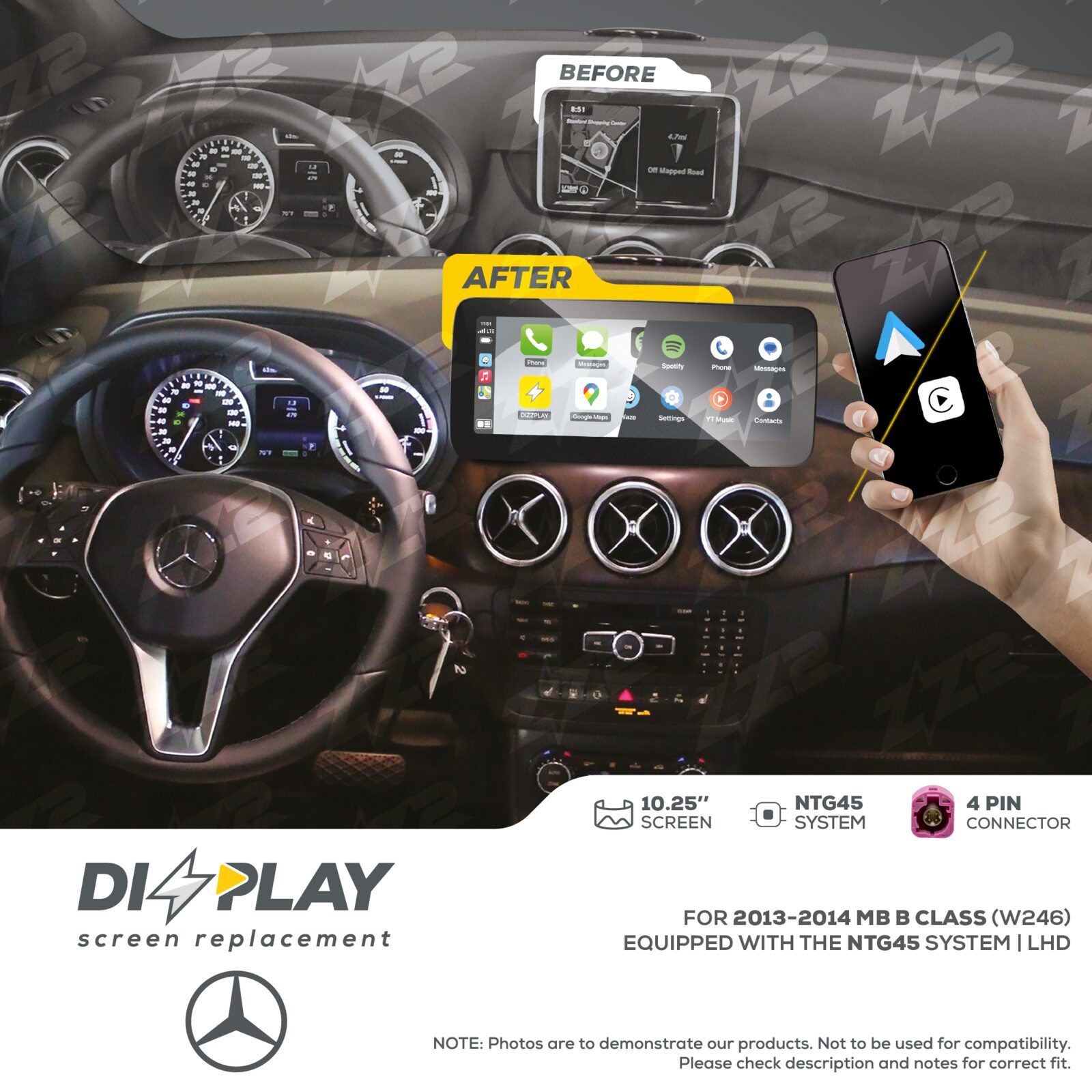 ZZ-2 DIZZPLAY Mercedes-Benz B-Class W246 2013-2014 NTG45